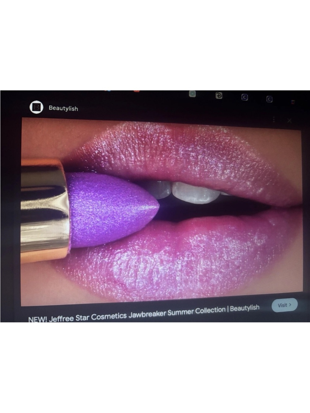 Jeffree Star Yummy Shimmery Violet-Pink lip ammunition Lipstick